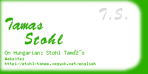 tamas stohl business card